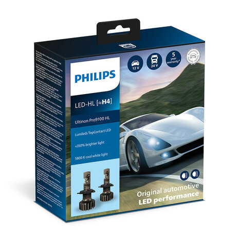 Philips H4 LED Koplamp 12/24V 18W 2 Stuks