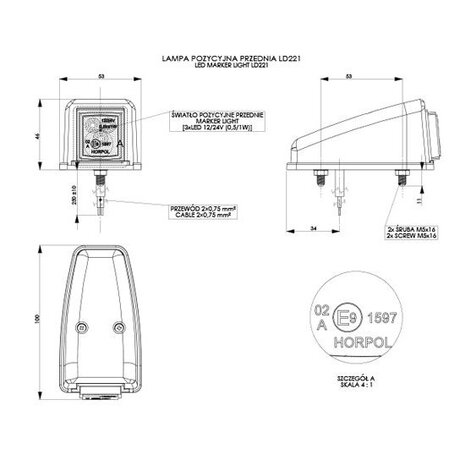 Horpol LED Toplamp Wit Vierkant LD-221