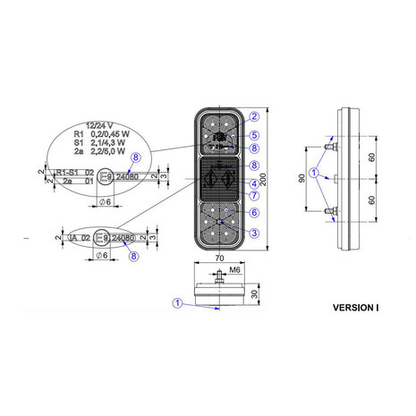 Horpol LED Achterlicht 3-functies + Reflector LZD 2831