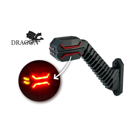 Horpol Dragon LED Breedtelamp 3-Functies Schuin Lang Links