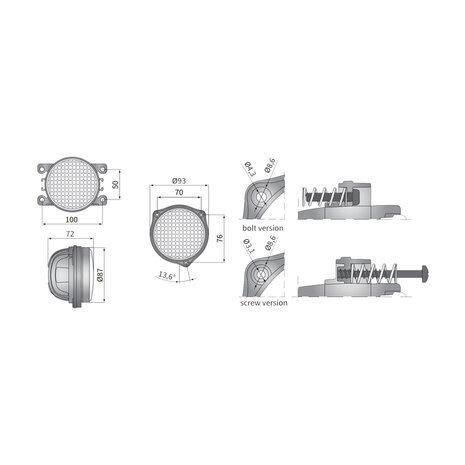 LED Werklamp d86-58° 1000lm 12/24V (1Bl+)+DT04-2P