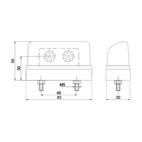 Fristom FT-016-1A LED Kentekenverlichting Rood 12-24V 2 stuks