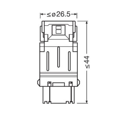 Osram P27/7W LED Retrofit Rood 12V W2.5x16q 2 Stuks