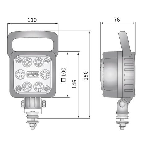 LED Werklamp Breedstraler 2500LM Met Handvat + Deutsch-DT