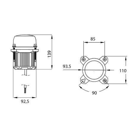 Dasteri LED Inbouw Grootlicht 12-24V | 3-Lichtfuncties