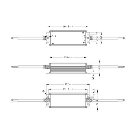 Waterdichte 12 Volt DC 50W LED Voeding