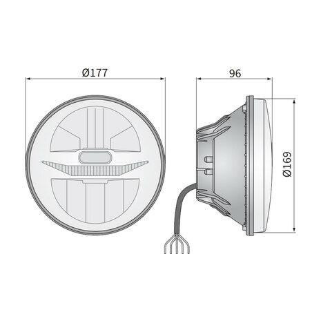 Wesem Ø178mm Inbouw LED Koplamp Rond 7 Inch + Stekkers