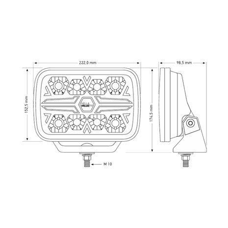 Hella LED Verstraler Blade | Zwart | Wit/Oranje Positielicht | Ref 25 | Hangend
