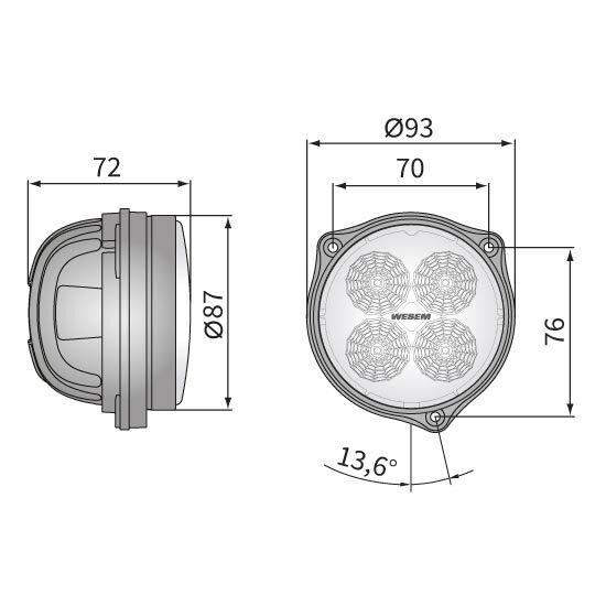 LED Werklamp Breedstraler 1500LM + Kabel