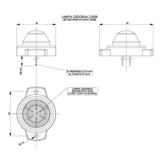 Horpol LED Markeringslamp Oranje Rond LD-508