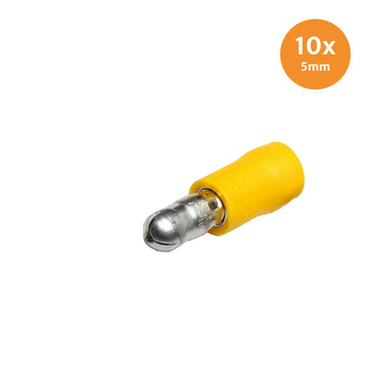 Rondsteker Geïsoleerd Geel 5mm (4-6mm) 10 Stuks