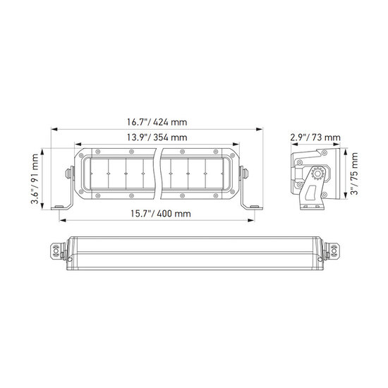 Hella ECE Black Magic Double LED Mini Lightbar 13'' 33CM | 1FJ 358 196-461