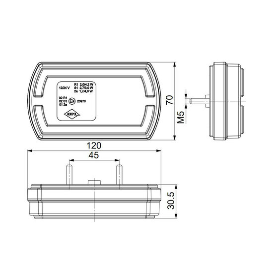 Horpol LED Achterlicht Cleo 3-functies LZD 2790