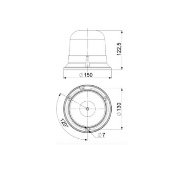 Horpol LED Flitslamp Vaste Montage Oranje LDO-2660