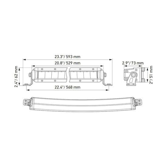 Hella Black Magic Curved LED Lightbar 20&quot; 51CM | 1GJ 358 197-501