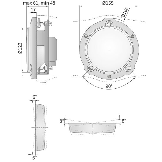Rally Lamp Verstraler Met Frame Ø122mm + Xenon Lamp