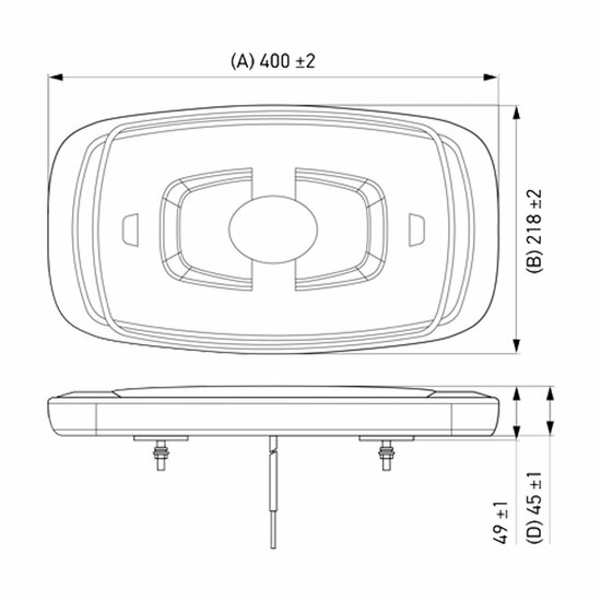 Hella LED Mini Zwaaibalk 40cm 12/24V Oranje | 2RL 014 565-001