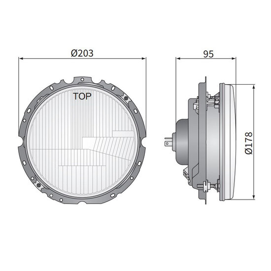Koplamp VW Golf I Tuning, Lampglas: Ø178mm