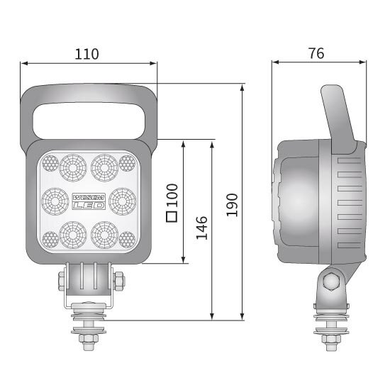 LED Werklamp Breedstraler 2500LM Met Handvat + Deutsch-DT