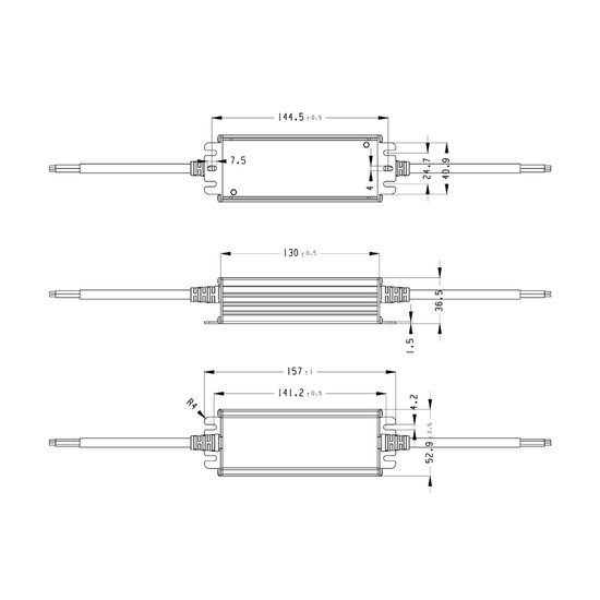 Waterdichte 24 Volt DC 50W LED Voeding