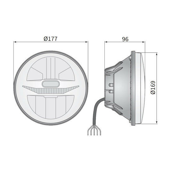 Wesem Ø178mm Inbouw LED Koplamp Rond 7 Inch + Stekkers