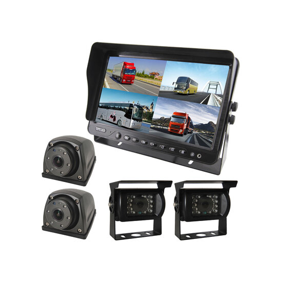 7" AI Achteruitrijcamera Set Bedraad | Incl. 4 Camera's
