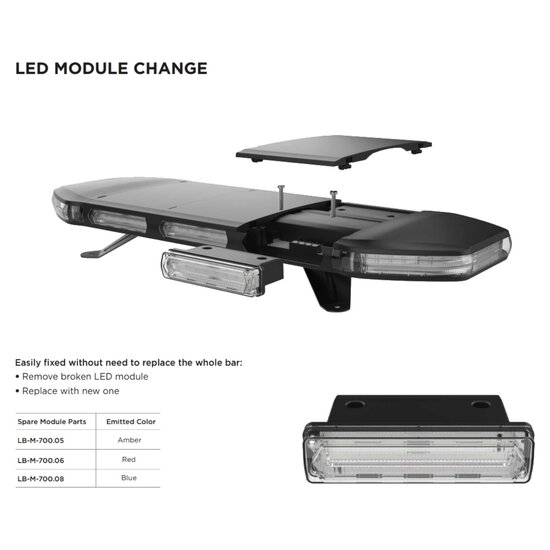 Dasteri LED Zwaaibalk Oranje 137CM + Werkverlichting + Afstandsbediening