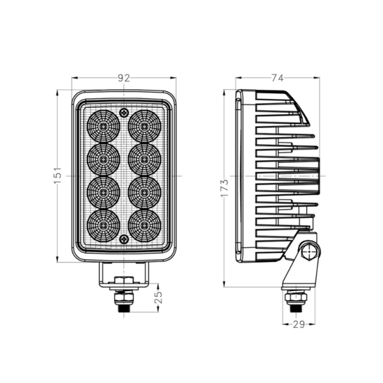 40W LED Werklamp Rechthoekig 3600LM | Verstelbaar