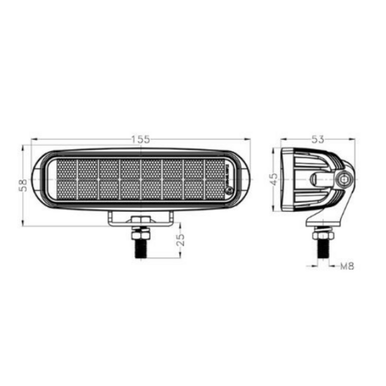 16W LED Werklamp Rechthoekig 1600LM