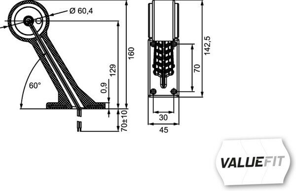 Contourl  led 10-30V VERT schuine arm li 2XS 357 004-031
