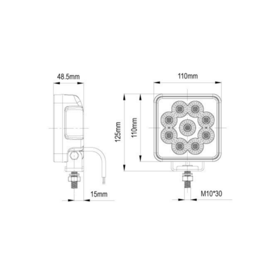 54W LED Werklamp Vierkant 6840LM