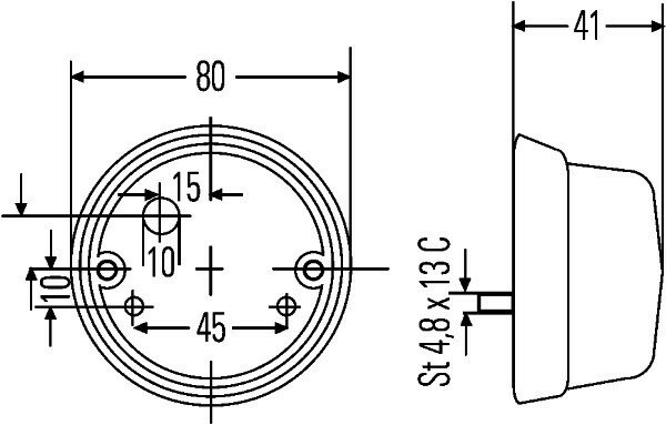 Achteruitrijl  12V 21W &Oslash;80mm 2ZR 001 421-101