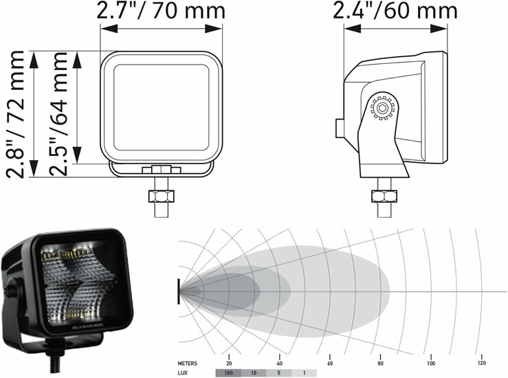 Hella LED Cube Set 3.2&quot; Breed | 1FA 358 176-811