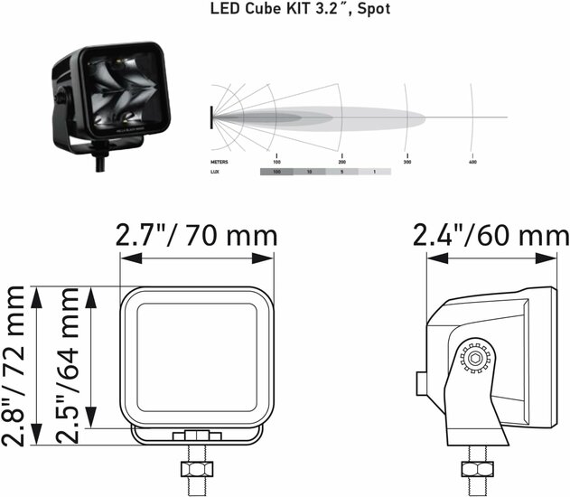 Hella LED Cube Set 3.2" Verstraler | 1FA 358 176-821