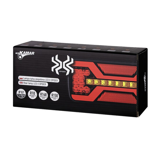 X-Spider LED Achterlicht + Mistlicht | 5P Bajonet | Links