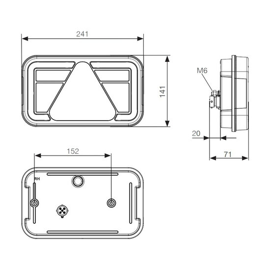 Asp&ouml;ck Multiled IV LED Achterlicht Rechts 8P Met Kentekenverlichting