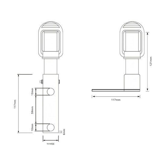 DIN Zwaailampsteun Inklapbaar
