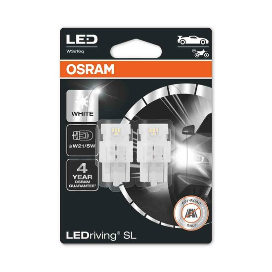 Osram W21 5W LED Retrofit Wit W3x16q 2 Stuks