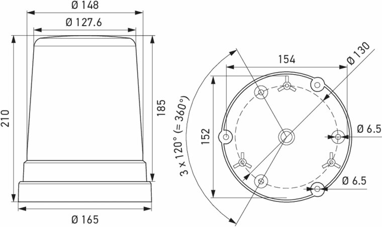 Hella VF700 LED Zwaailamp Oranje  12-24V | Transparant