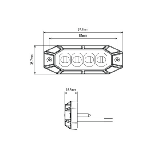 LED Flitser Oranje 12-24V | 8-LED