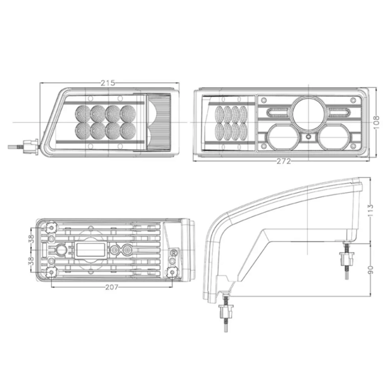 Crawer LED Koplampenset CASE IH Vier Functies