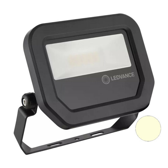 Ledvance FL10 8W LED Bouwlamp 230V Zwart 3000K Warmwit