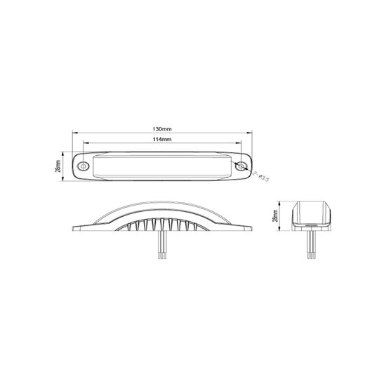 LED Flitser Oranje 12-24V | 180 Graden | 16-LED