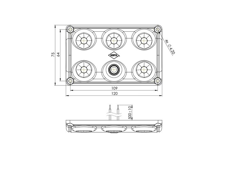 Horpol LED Interieurlamp Zwart 12-24V | Drie Standen