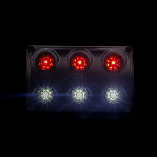 Horpol LED Interieurlamp Zwart 12-24V | Wit + Rood