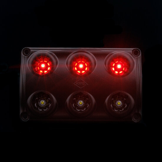 Horpol LED Interieurlamp Zwart 12-24V | Wit + Rood