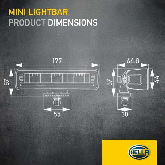 HELLA Black Magic Edgeless Pro Mini 7 inch LED Lightbar | 2.152 lumen