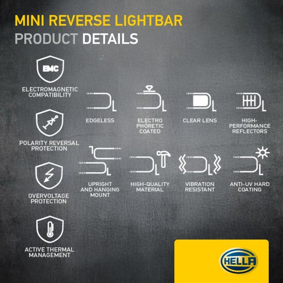HELLA Black Magic Edgeless Pro Mini 7 inch Achteruitrijlamp | 500 lumen