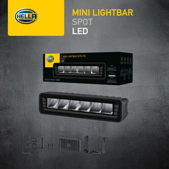 HELLA Black Magic Edgeless Pro Mini 7 inch LED Lightbar | 2.152 lumen