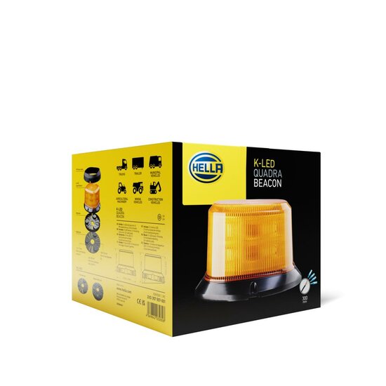 HELLA K-LED QUADRA LED Zwaailamp Oranje